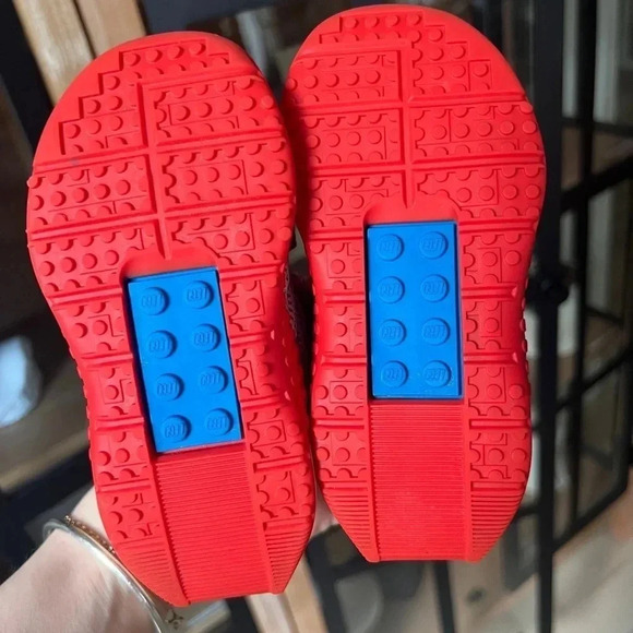 Adidas x LEGOS sneakers toddler boy red Velcro straps adjustable shoes sport pro - Picture 3 of 7
